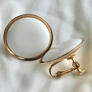 VTG -  Napier gold & white round earrings Bundle & save BIG! Vintage